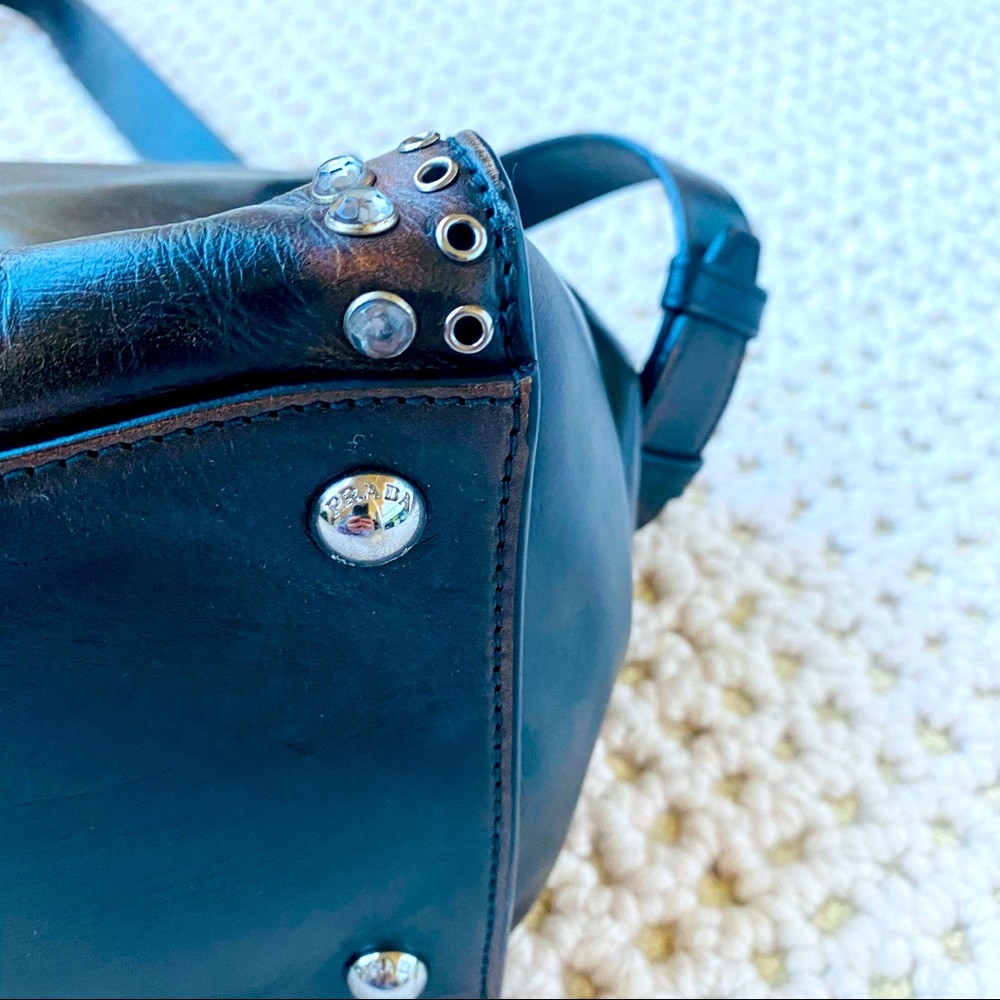 Prada Vitello Vintage Twin Pocket Satchel Bag, Black (Nero). - Picture 9 of 17